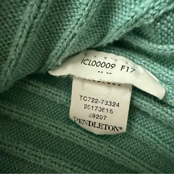Pendleton Ribbed Sleeveless Mock Neck Women’s Sweater Top Size Medium Mint/Aqua - Picture 5 of 5